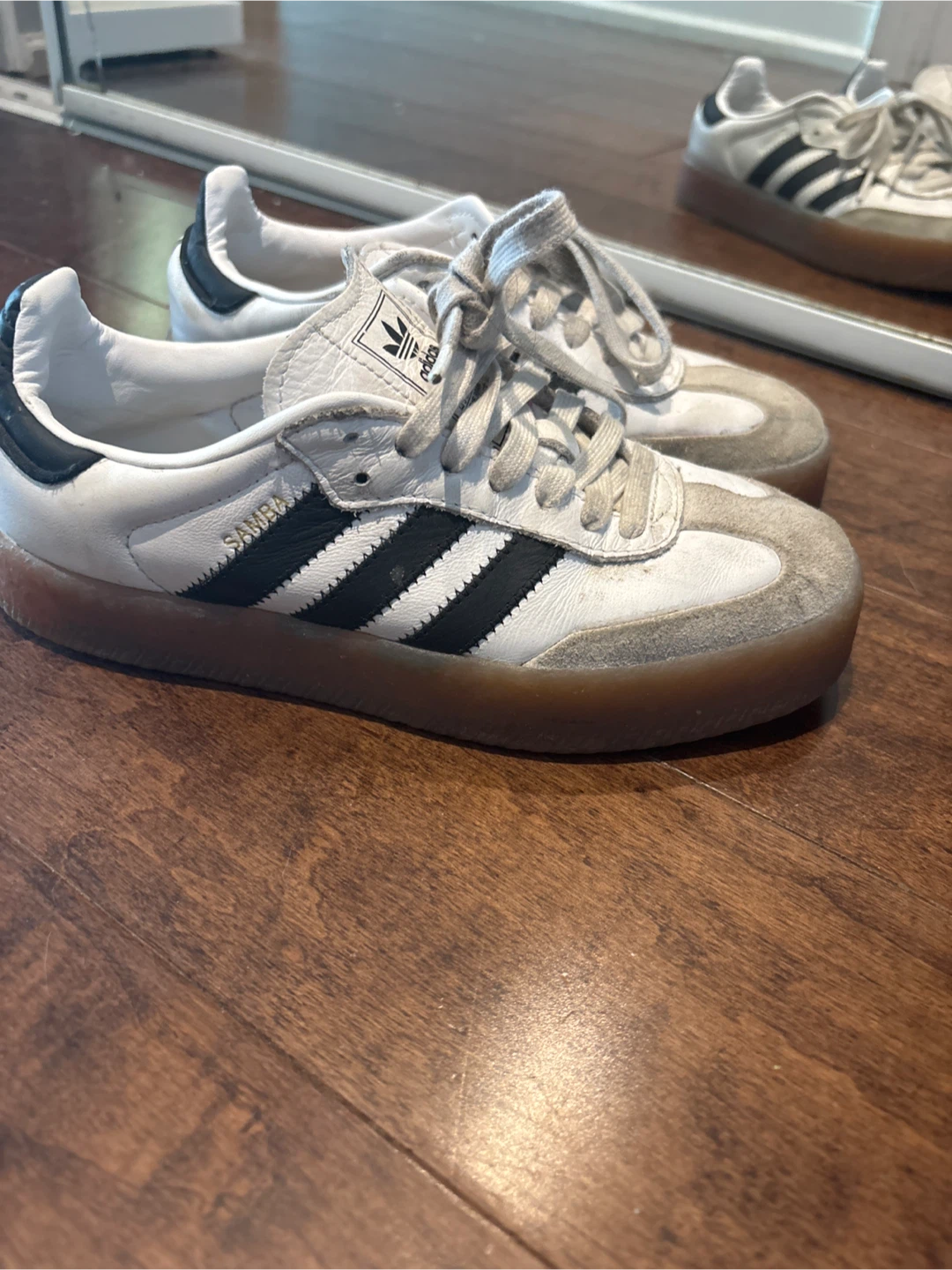 Adidas Samba Classic White Black Gum Shoes - photo 2