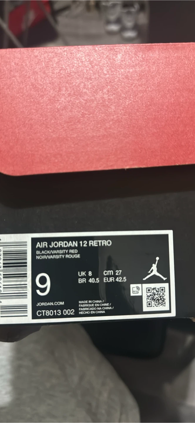 Air Jordan 12 Retro Black Varsity Red Mens Shoes Size 9 - photo 5