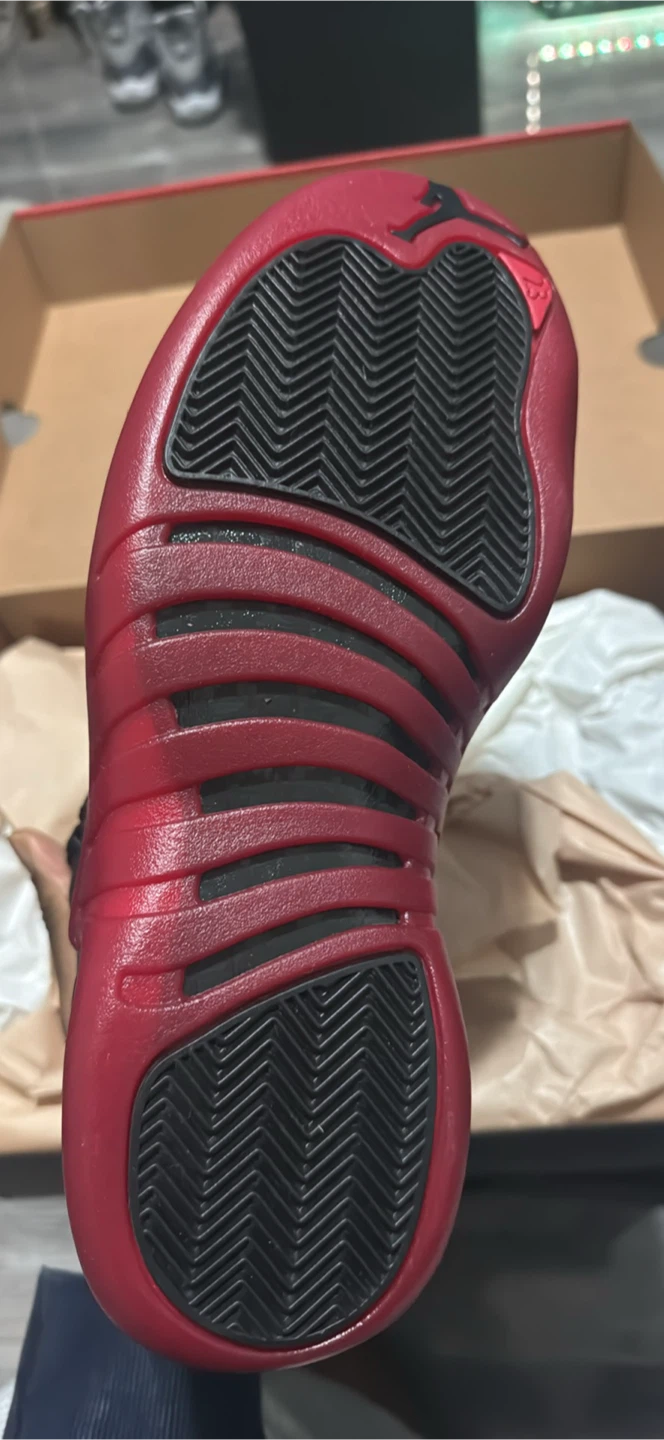 Air Jordan 12 Retro Black Varsity Red Mens Shoes Size 9 - photo 2
