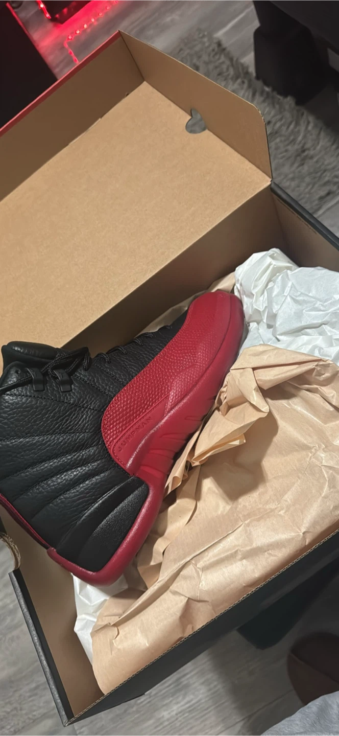 Air Jordan 12 Retro Black Varsity Red Mens Shoes Size 9 - photo 3