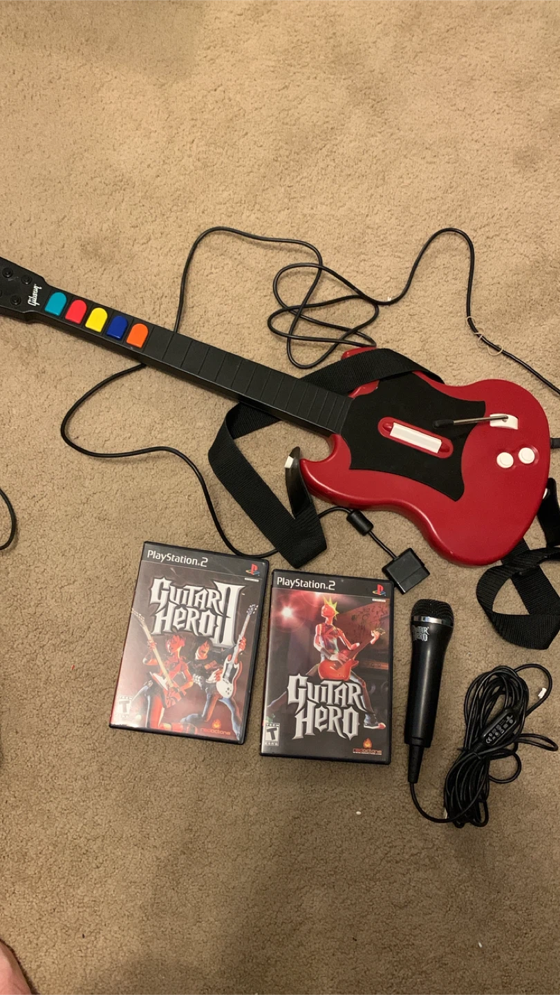 PS2 guitar with guitar hero