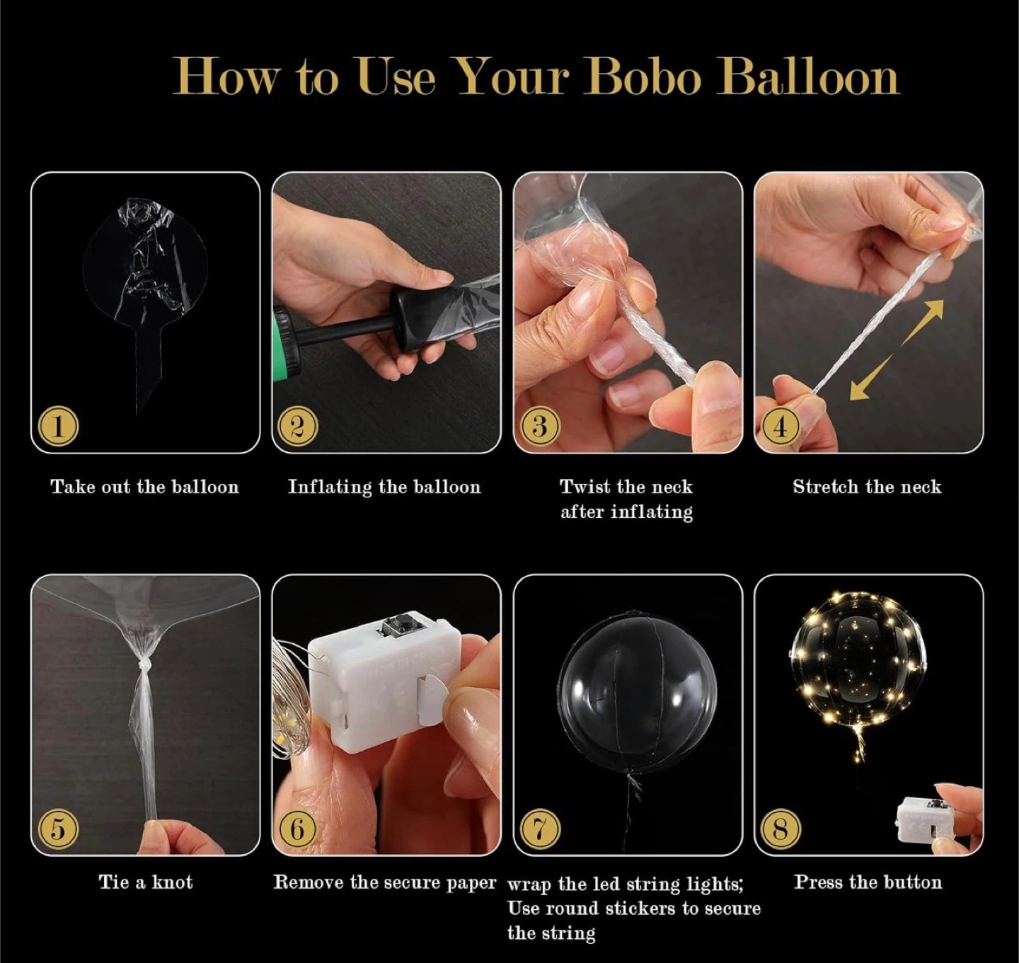 12 Pack LED Bobo Balloons with String Lights - photo 5