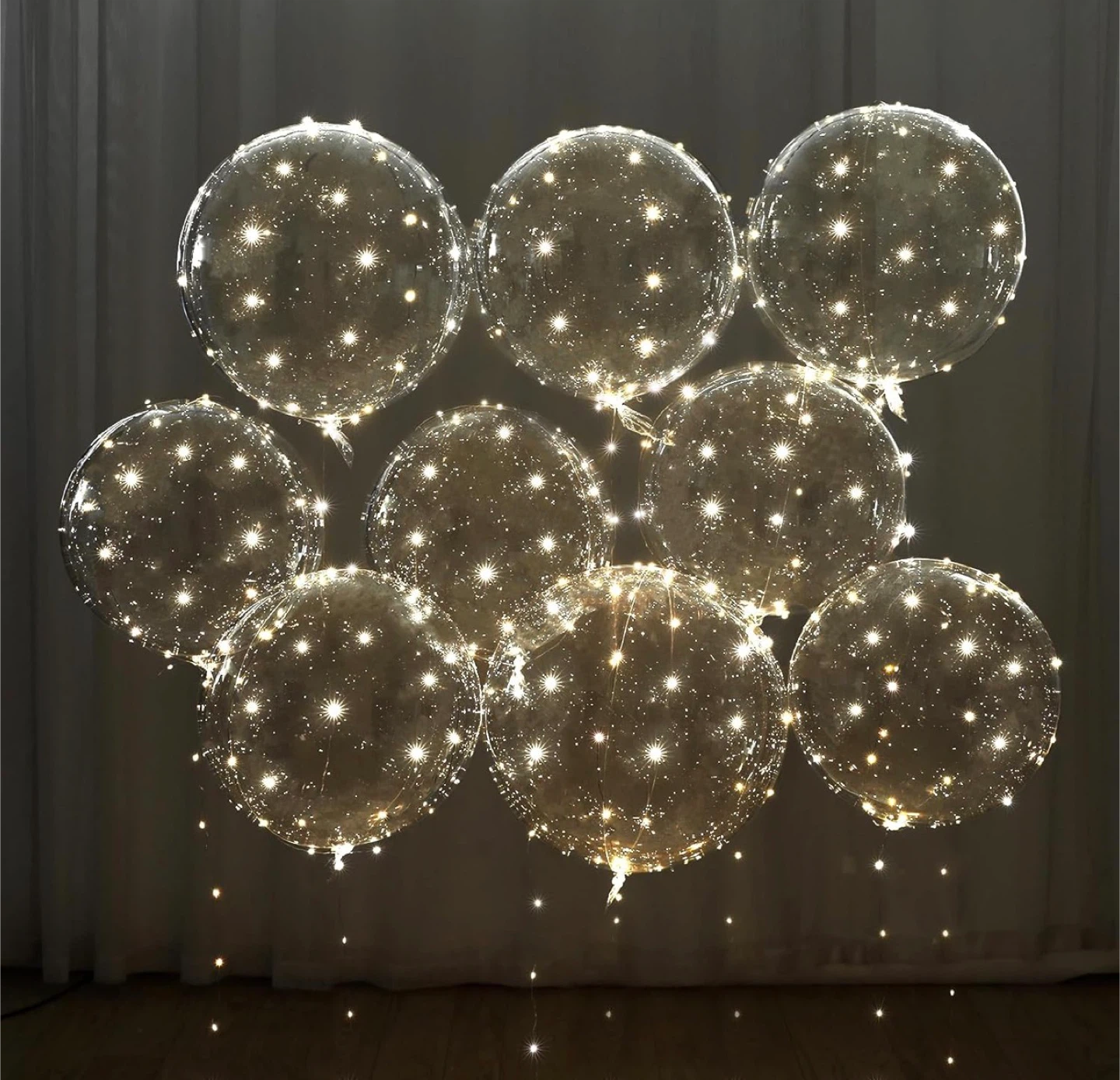 12 Pack LED Bobo Balloons with String Lights
