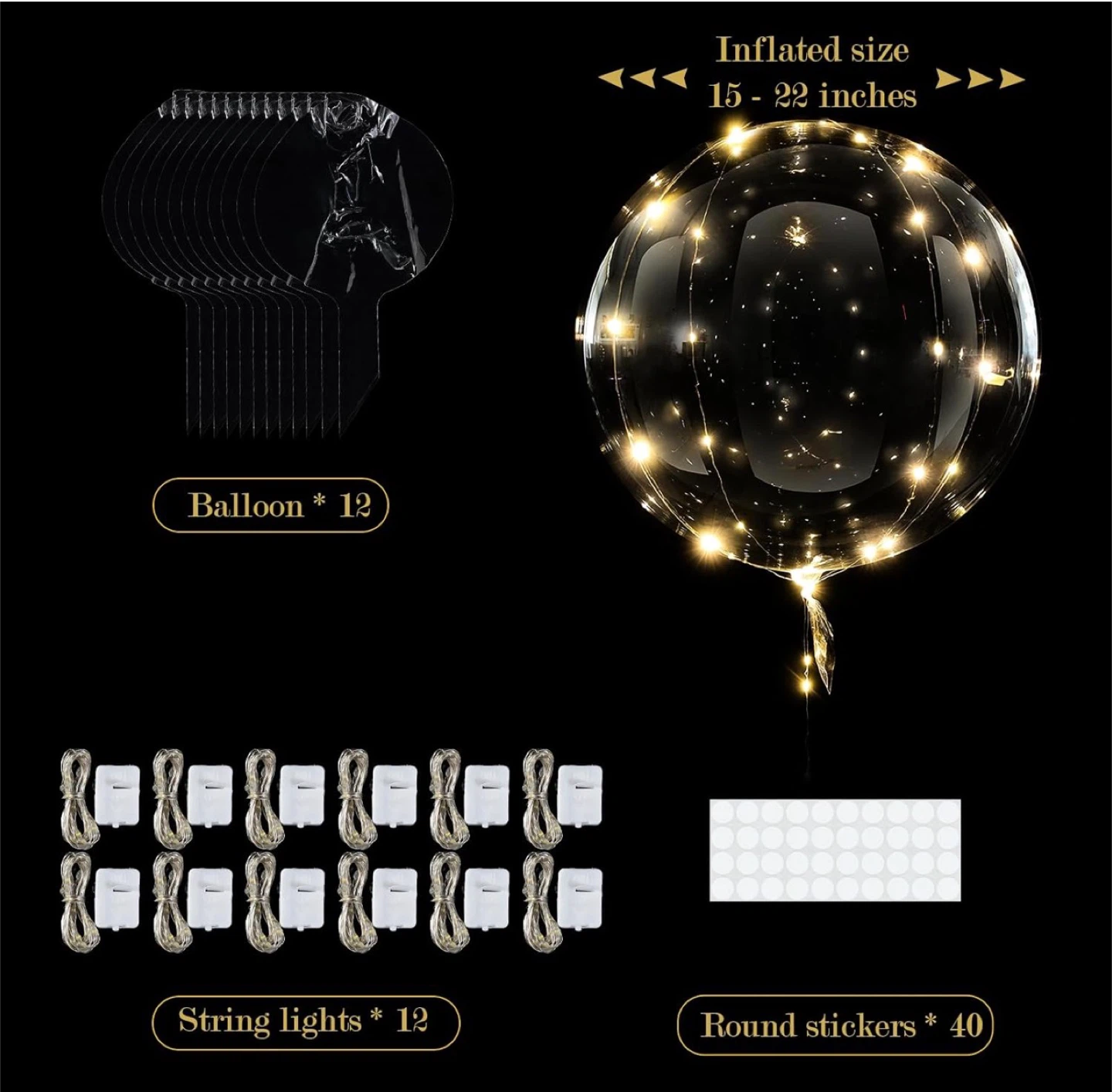 12 Pack LED Bobo Balloons with String Lights - photo 4