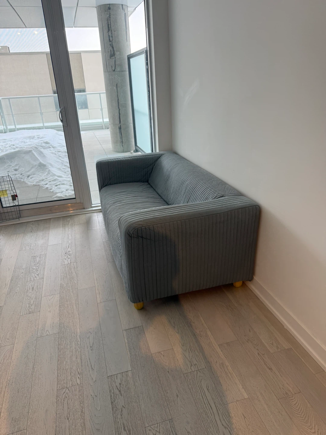 Grey Sofa with Ridged Fabric - photo 4