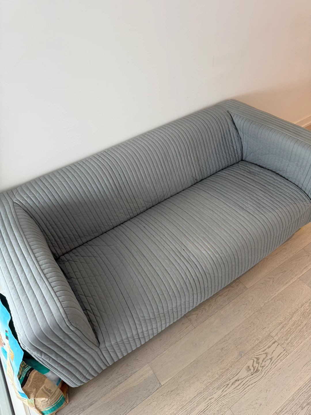 Grey Sofa with Ridged Fabric - photo 2