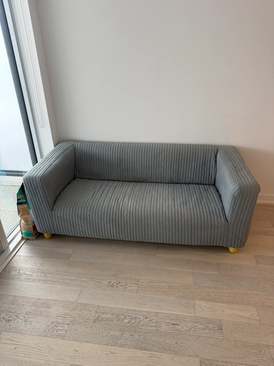 Grey Sofa with Ridged Fabric