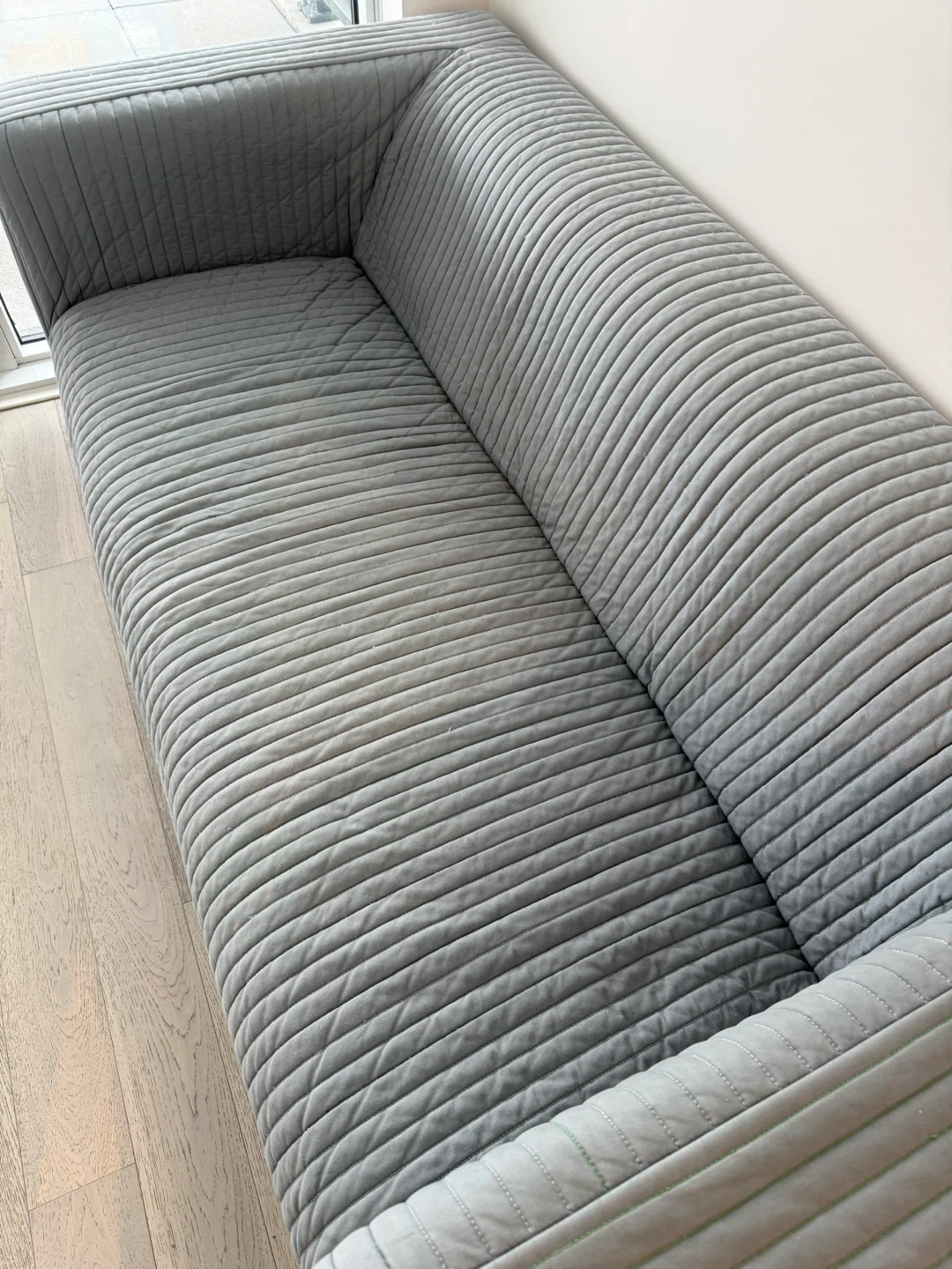 Grey Sofa with Ridged Fabric - photo 3