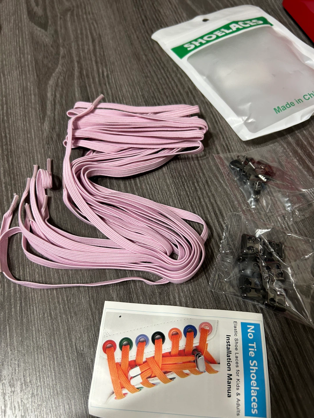 New -3 pcs Pink Elastic No Tie Shoelaces with Metal Locks - photo 4