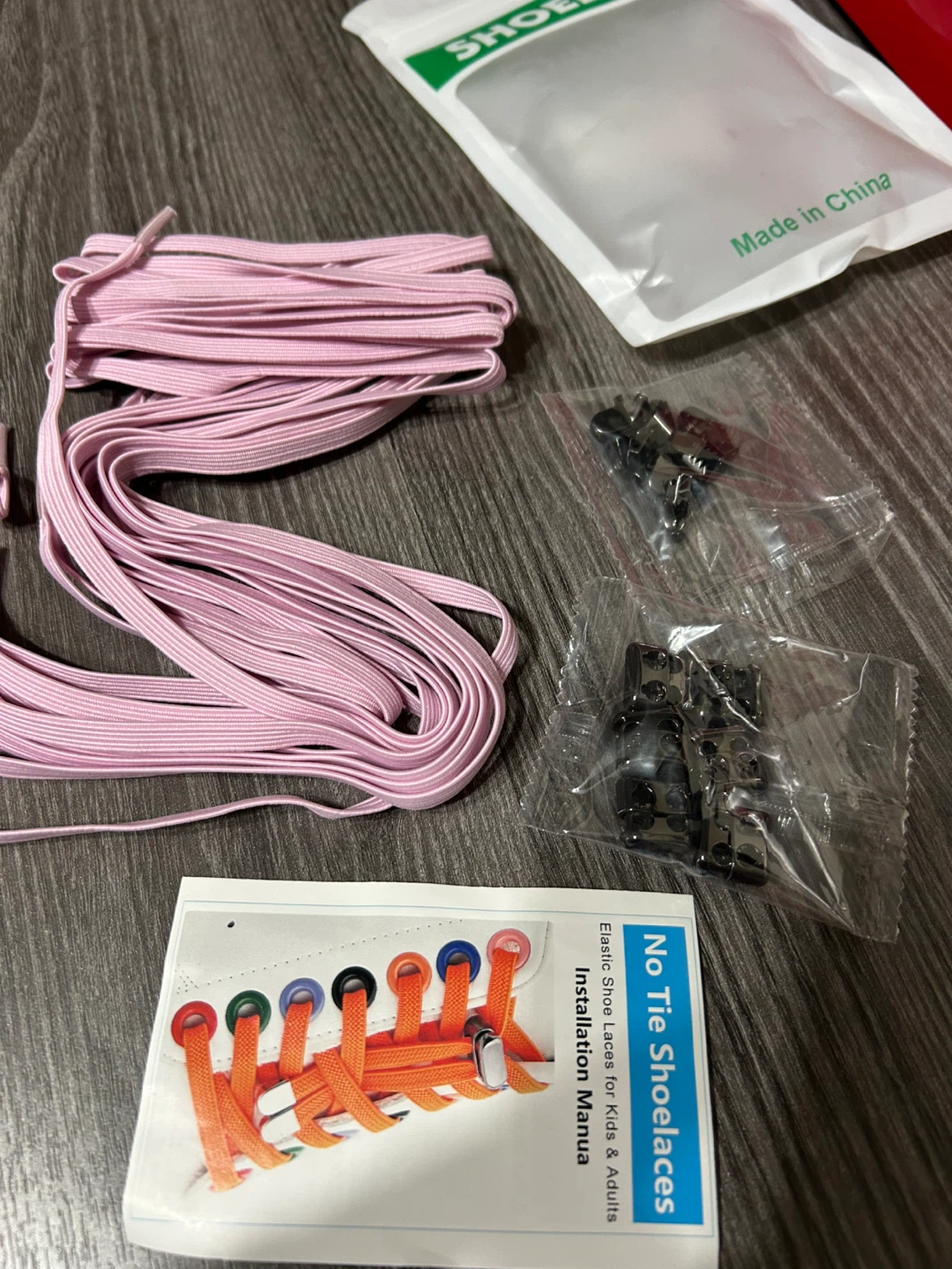 New -3 pcs Pink Elastic No Tie Shoelaces with Metal Locks - photo 5