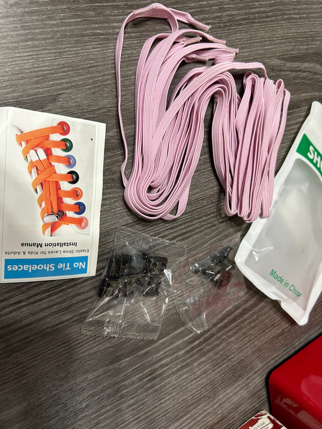 New -3 pcs Pink Elastic No Tie Shoelaces with Metal Locks