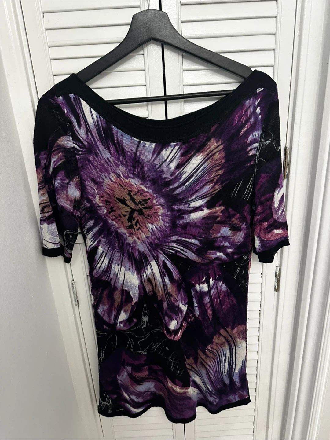 Desigual Women's Purple Floral Knit Top