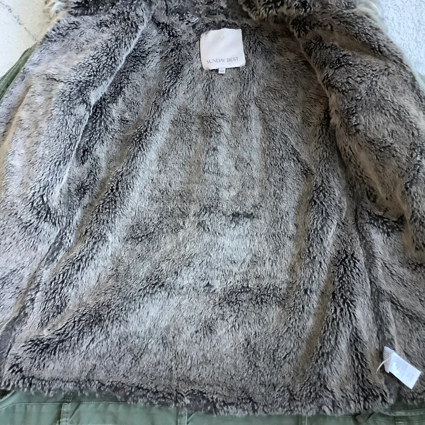 Sunday Best by Aritzia Olive Green Parka Jacket Size S - photo 3