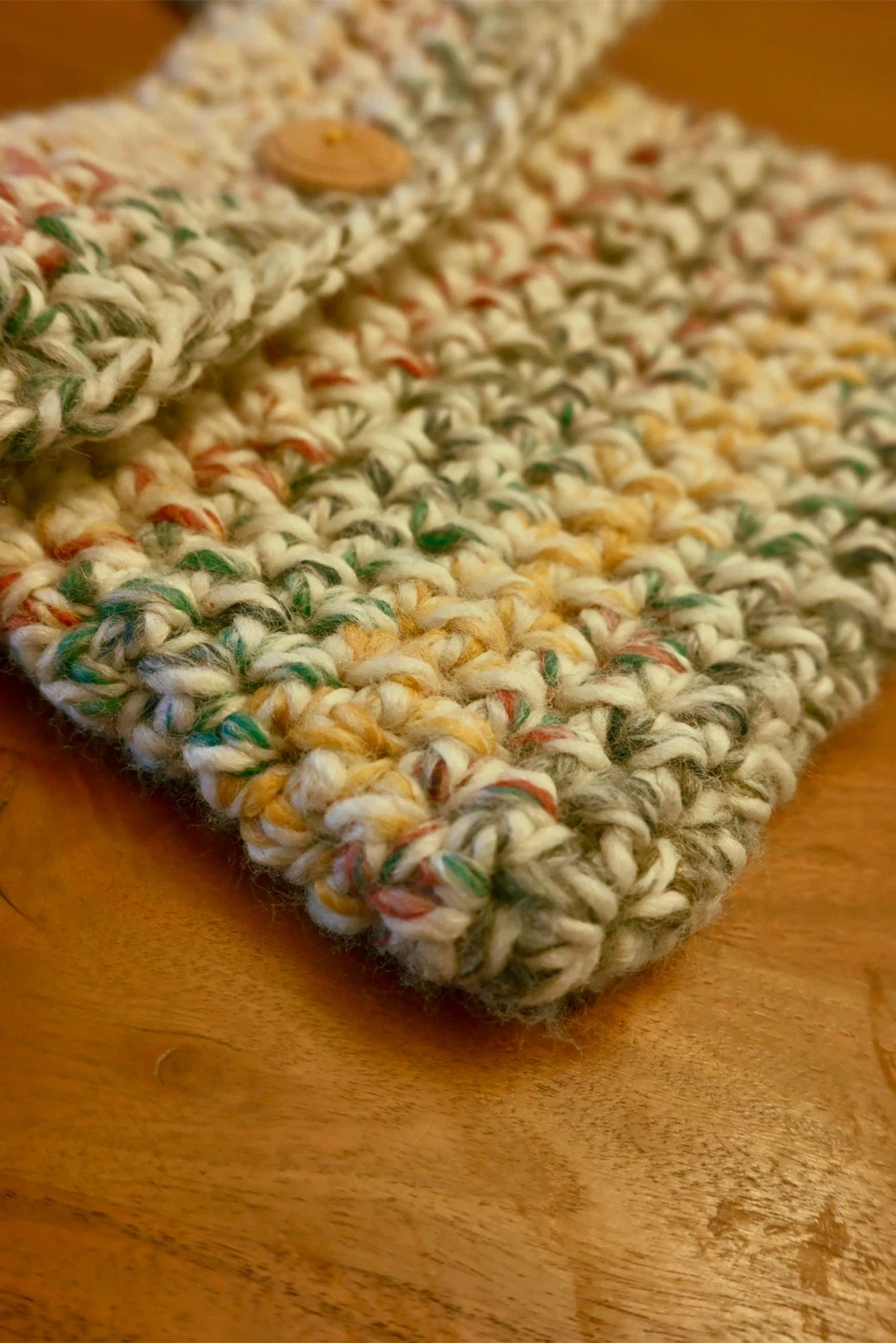 Handmade Crocheted Clutch Bag with Button Closure - photo 4