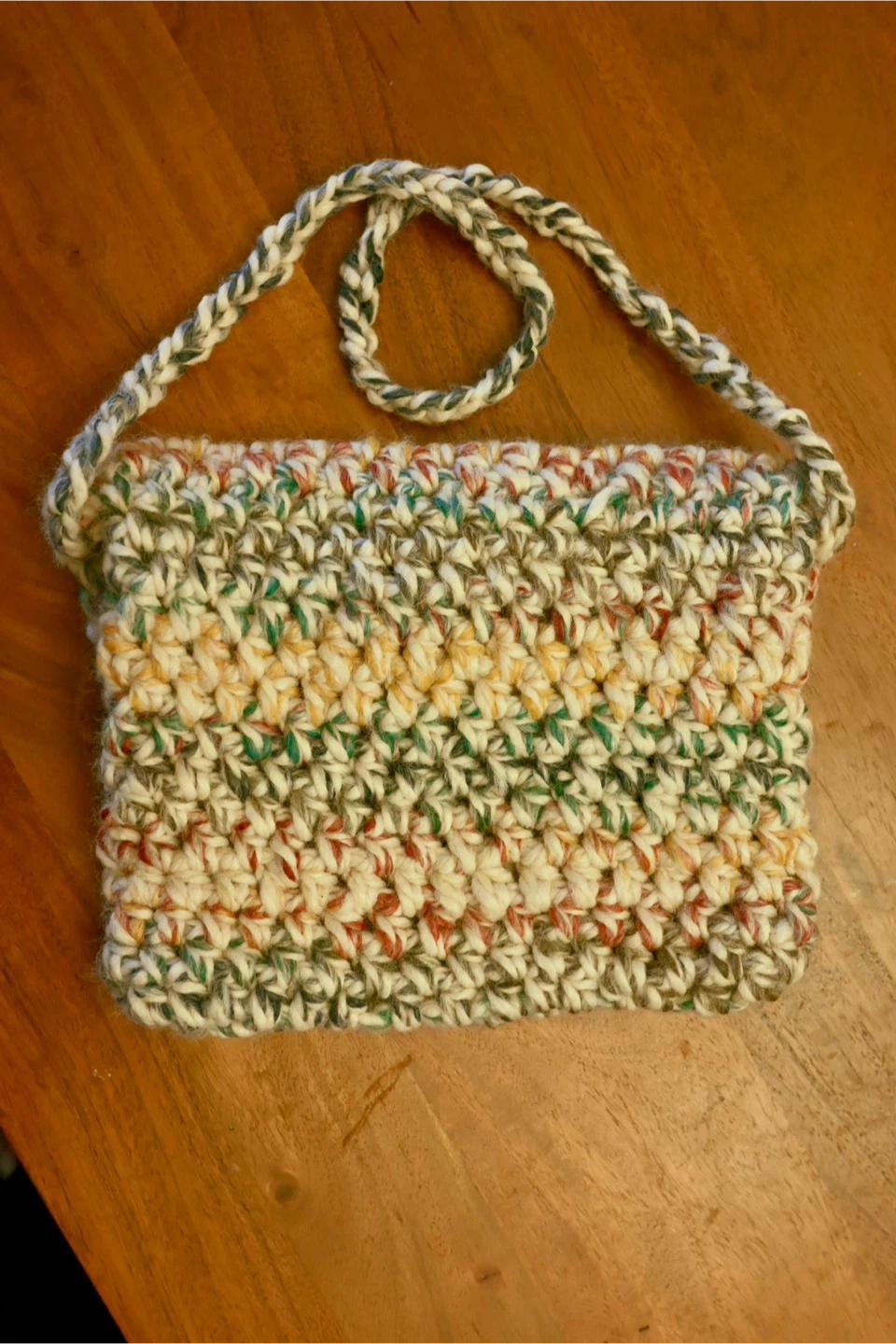 Handmade Crocheted Clutch Bag with Button Closure - photo 3