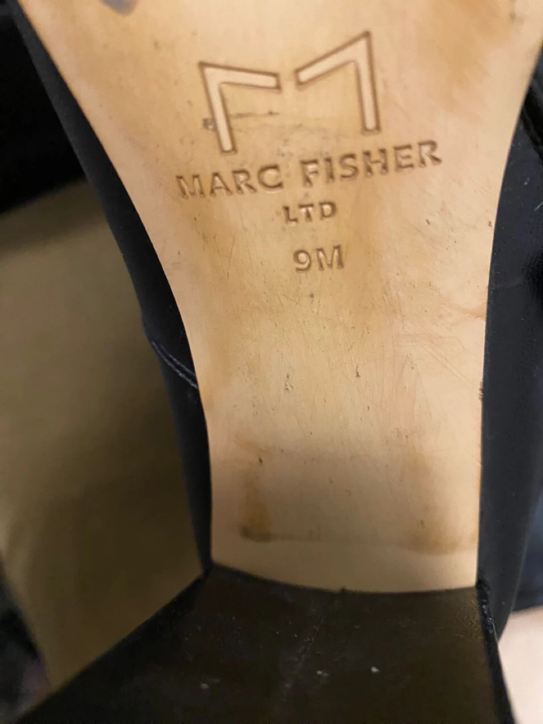 Marc Fisher LTD Black Faux Leather Over the Knee Boots - Size 9M