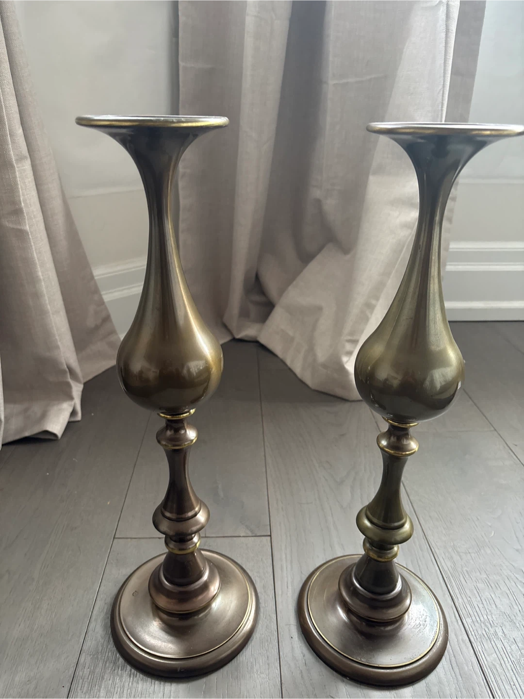 Set of 2 Brass Candlesticks