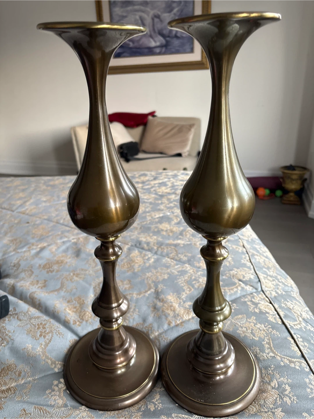 Set of 2 Brass Candlesticks - photo 5