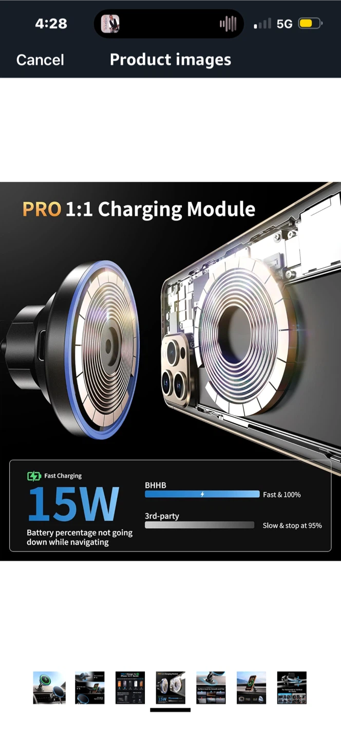 BHB MagSafe Car Mount Charger 15W Fast Charging - photo 4