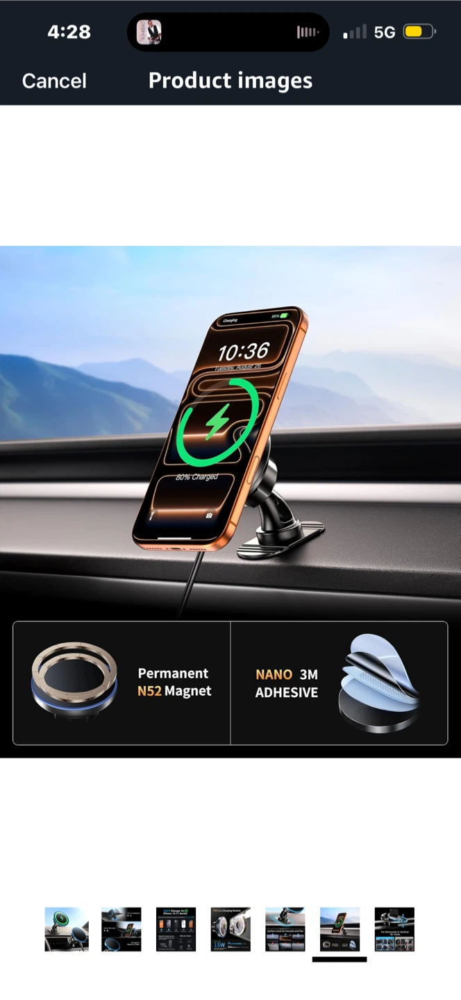 Car Mount Charger 15W Fast Charging