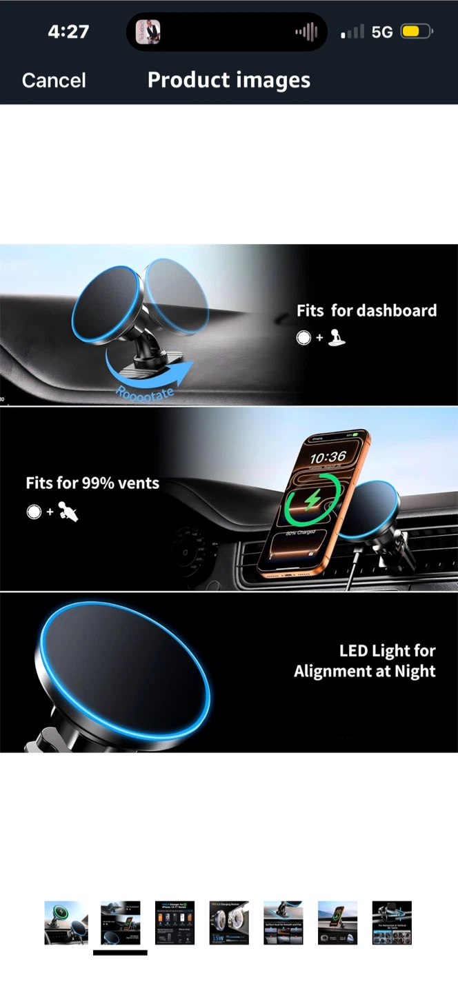 BHB MagSafe Car Mount Charger 15W Fast Charging - photo 2