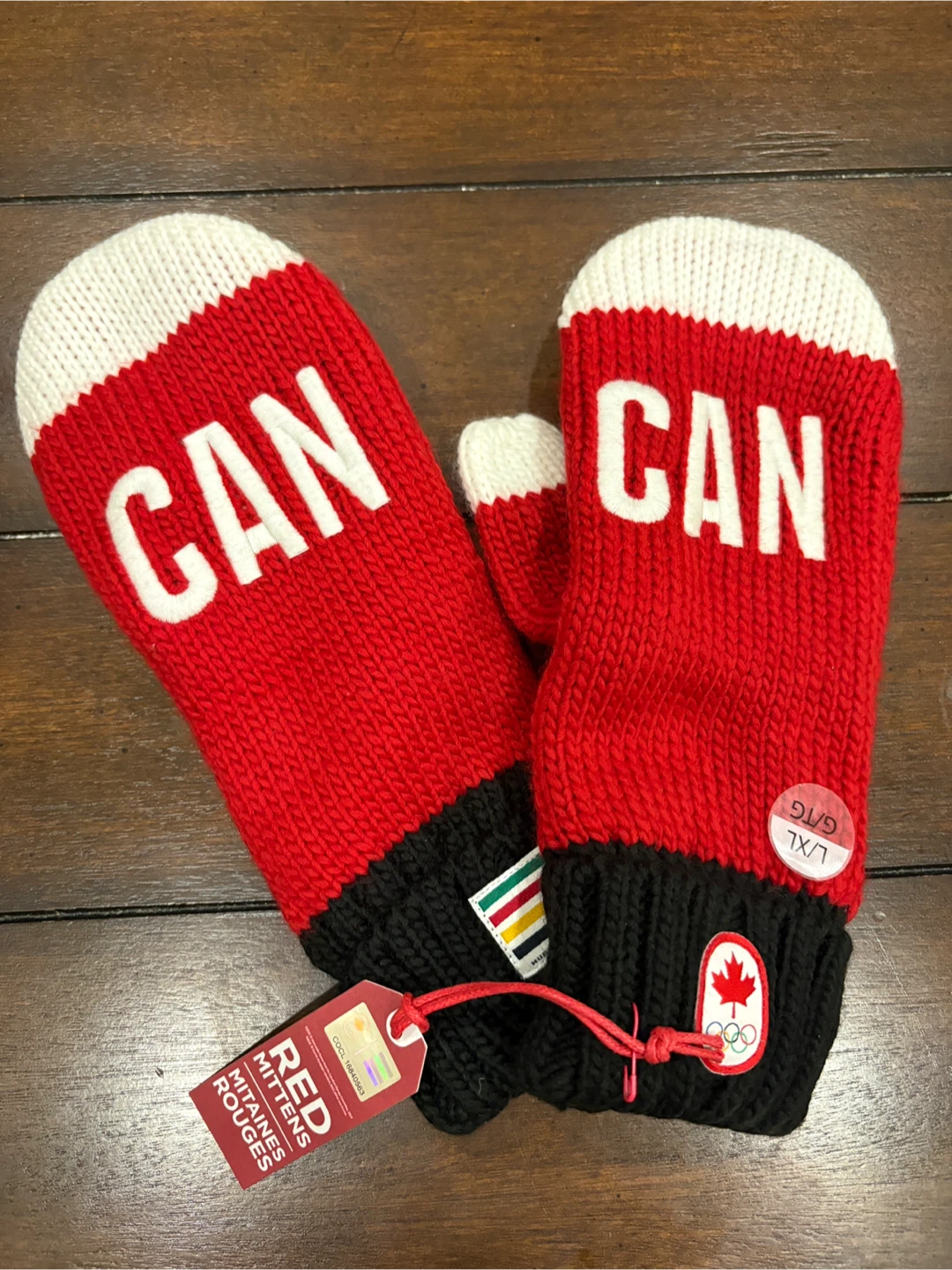Hudson’s Bay Red Olympic Mittens Adult L/XL