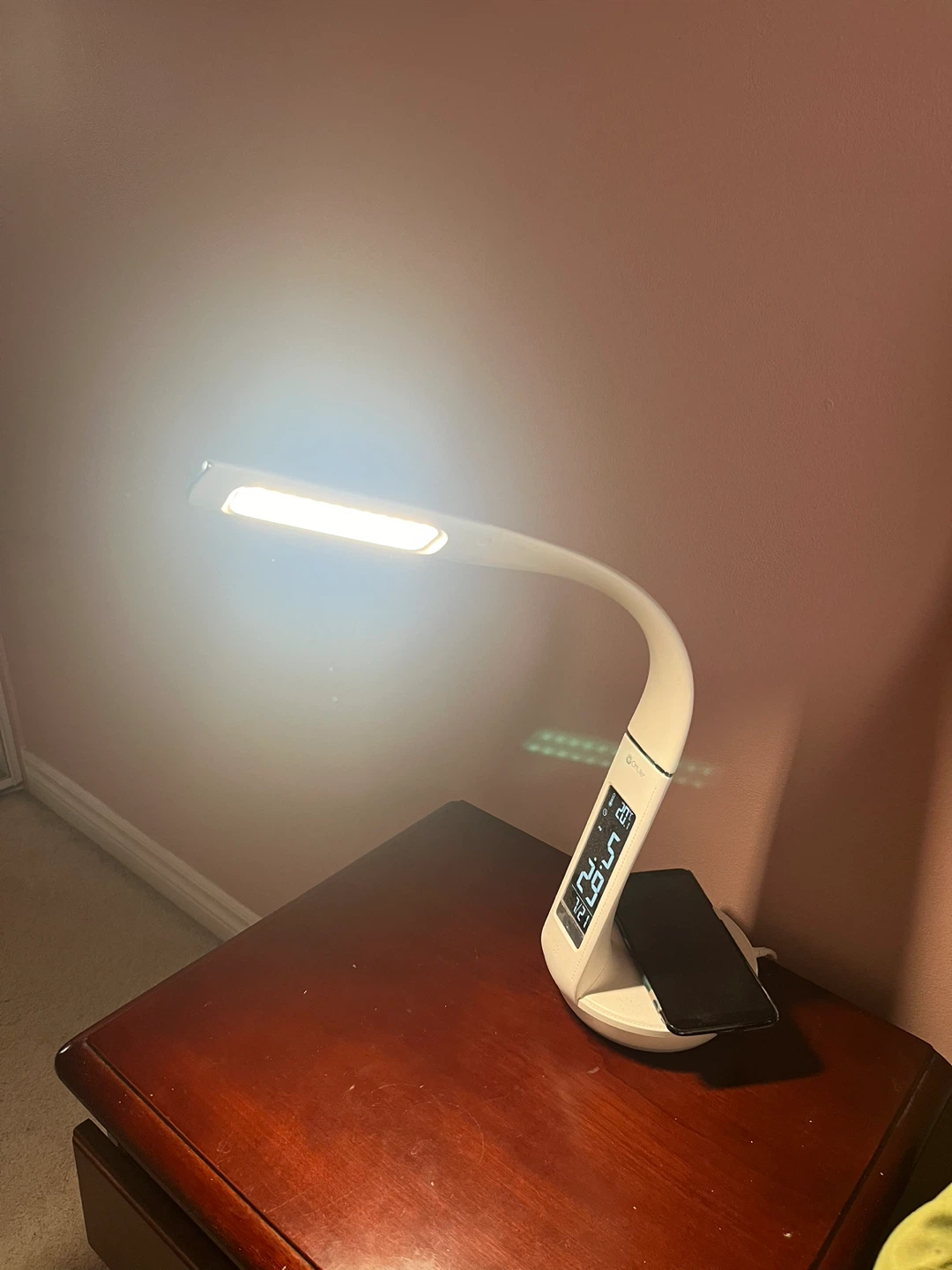 Ottlife White LED Desk Lamp with Wireless Charger