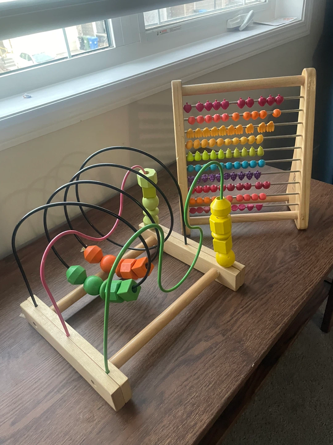 Wooden Bead Maze and Abacus Toy Set