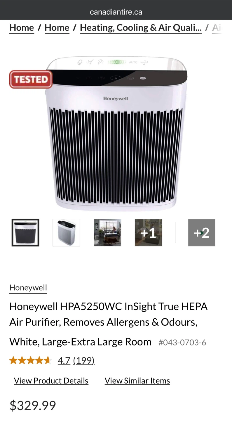 Honeywell HPA5250WC InSight True HEPA Air Purifier - photo 4