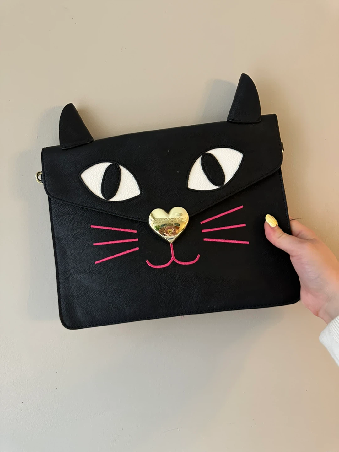 Betsey Johnson Black Cat Clutch Purse
