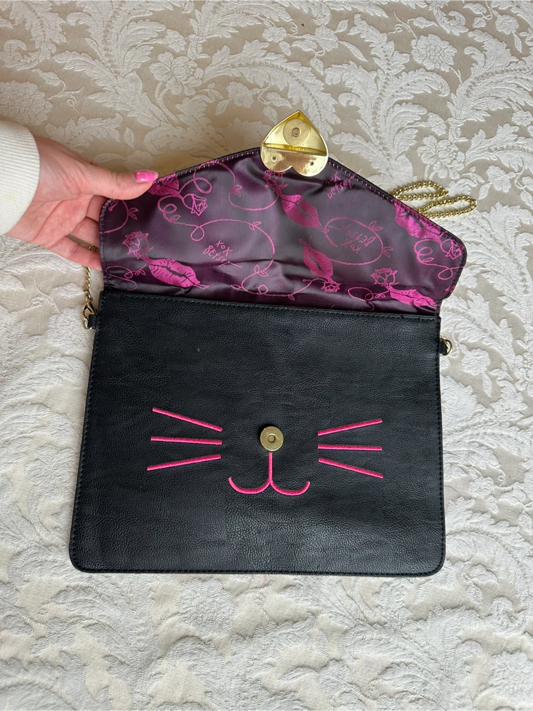 Betsey Johnson Black Cat Clutch Purse - photo 3
