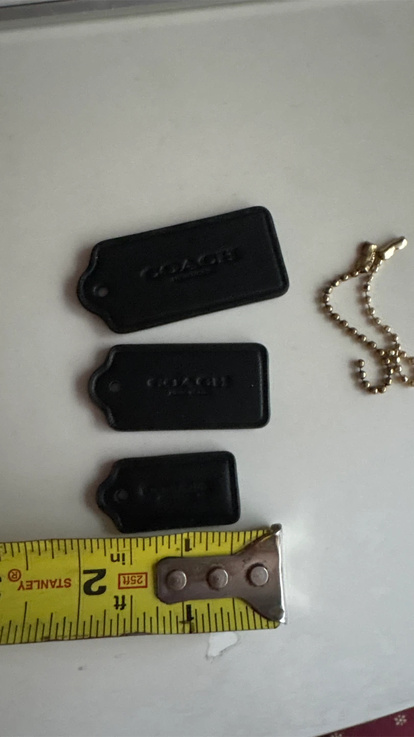 Coach Black Leather Luggage Tags (Set of 3)