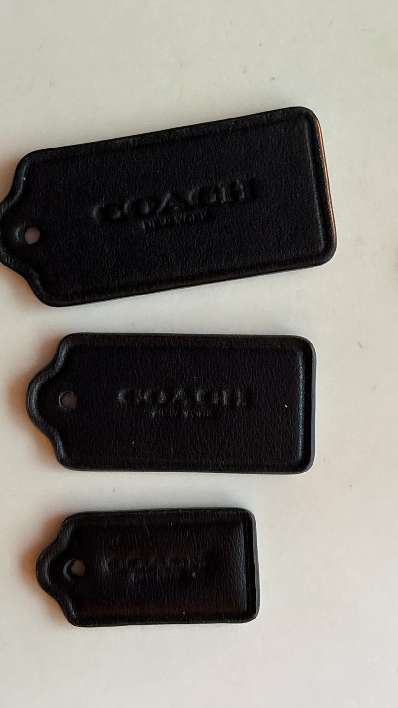 Coach Black Leather Luggage Tags (Set of 3) - photo 3