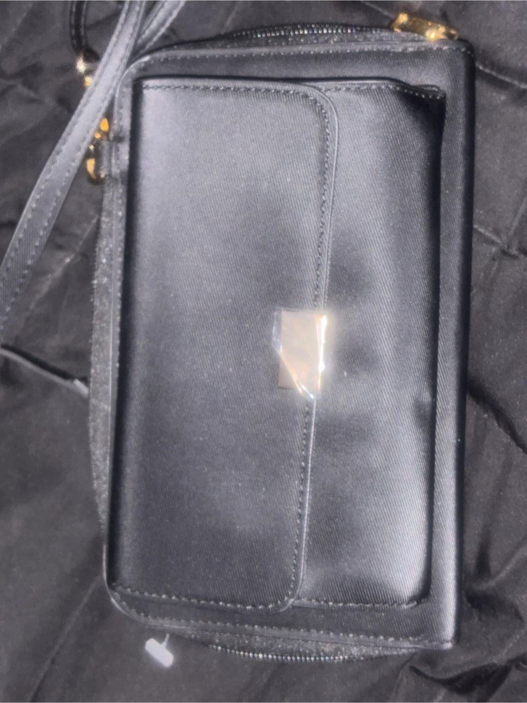 Black Clutch Wallet with Clear Window