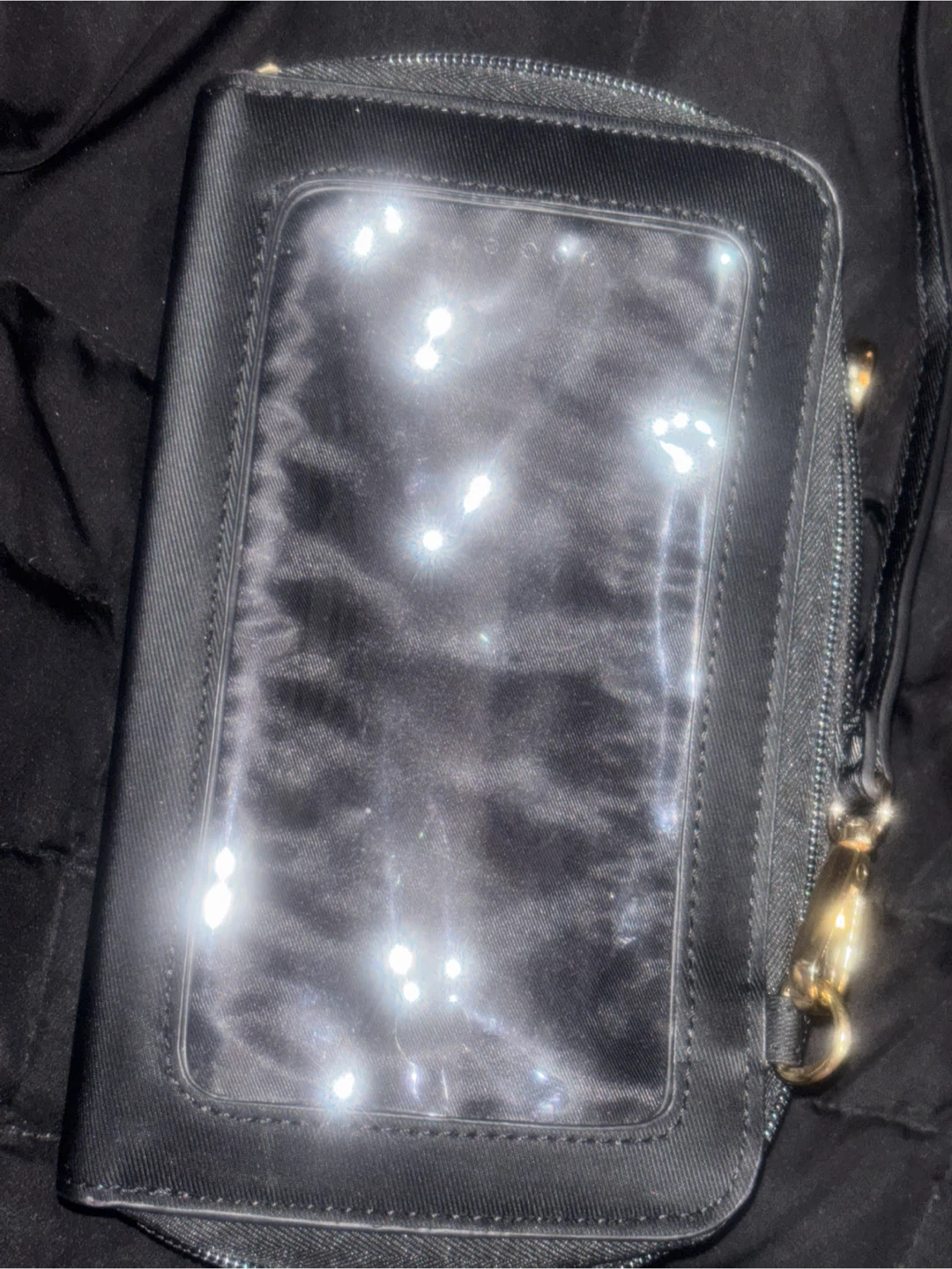 Black Clutch Wallet with Clear Window - photo 2