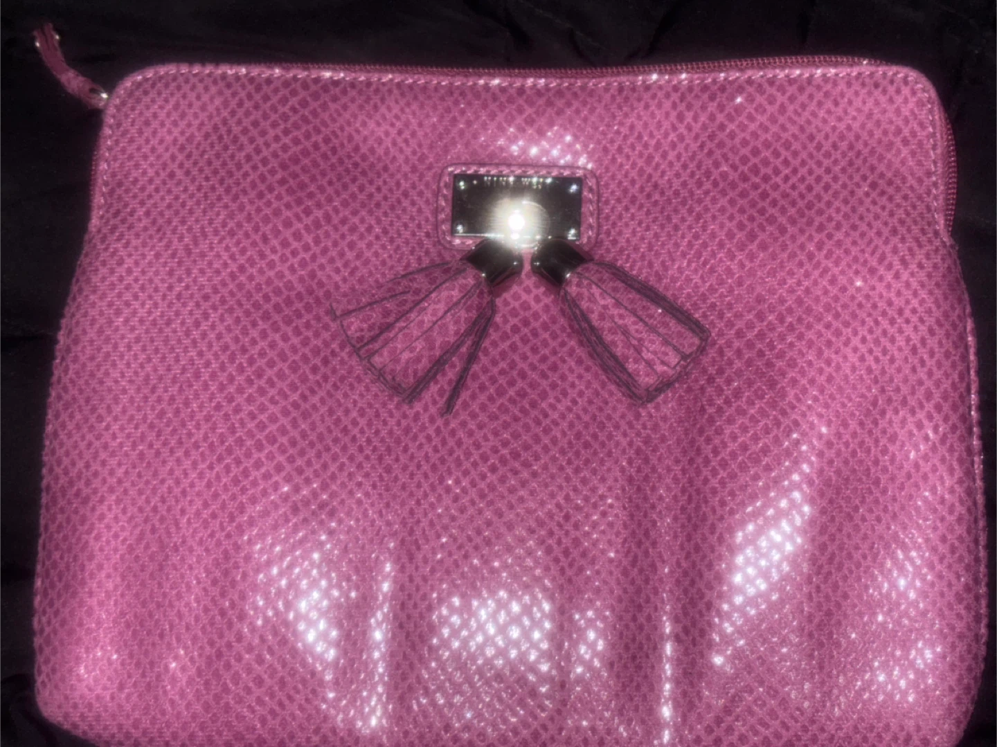 Nine West Purple Snake Print Clutch