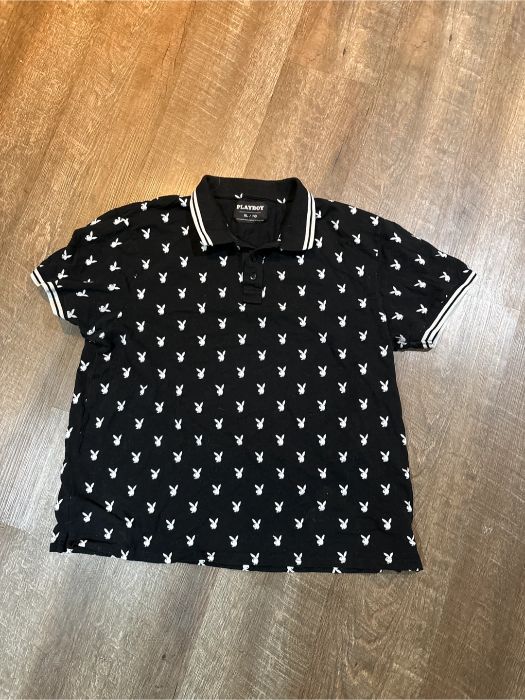 Playboy Bunny Print Polo Shirt - XL