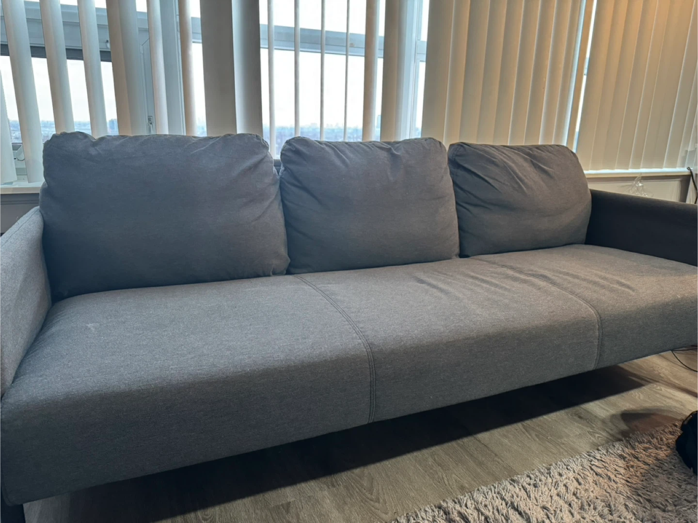 Grey Three-Seater Sofa