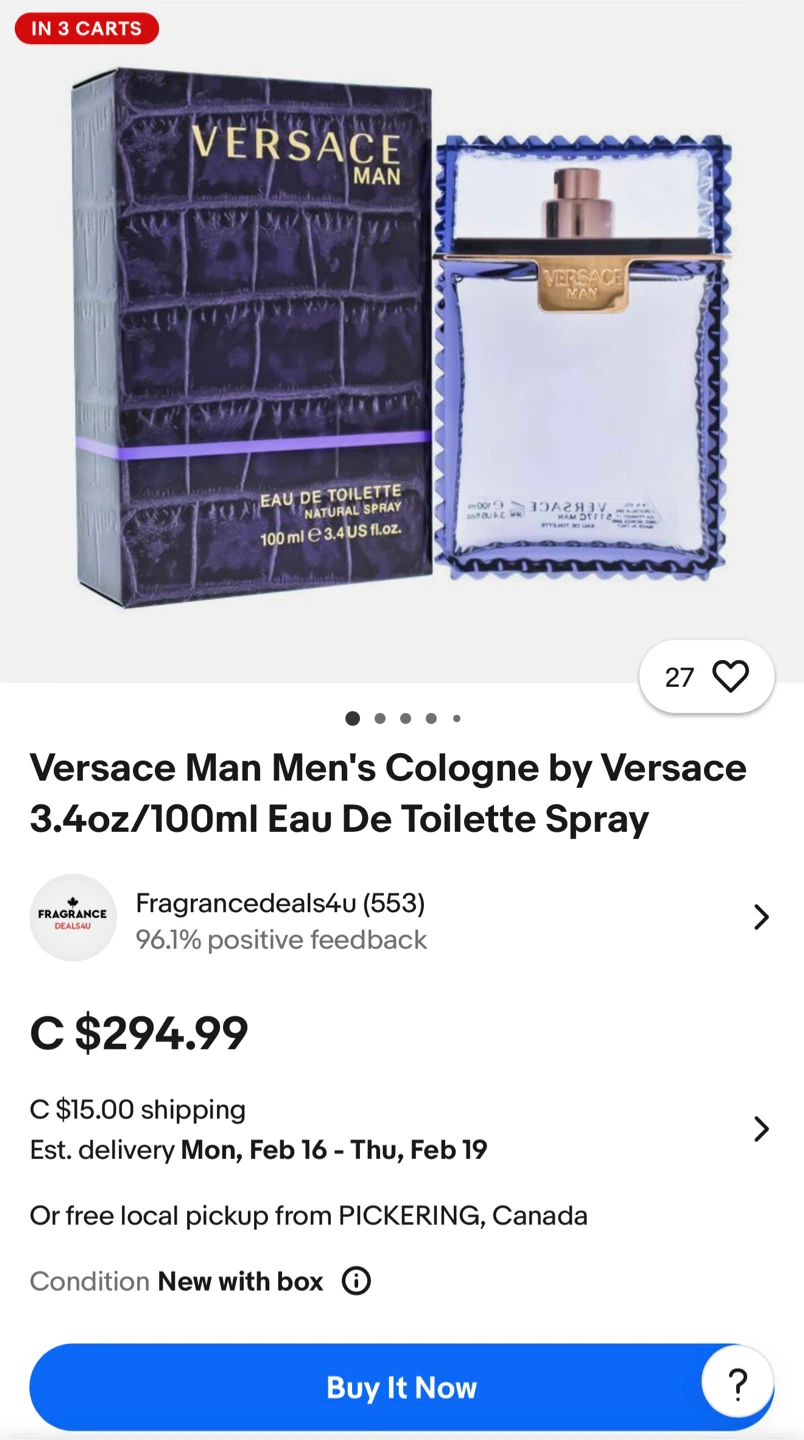 Rare Versace Man Eau De Toilette Spray 100ml - photo 2