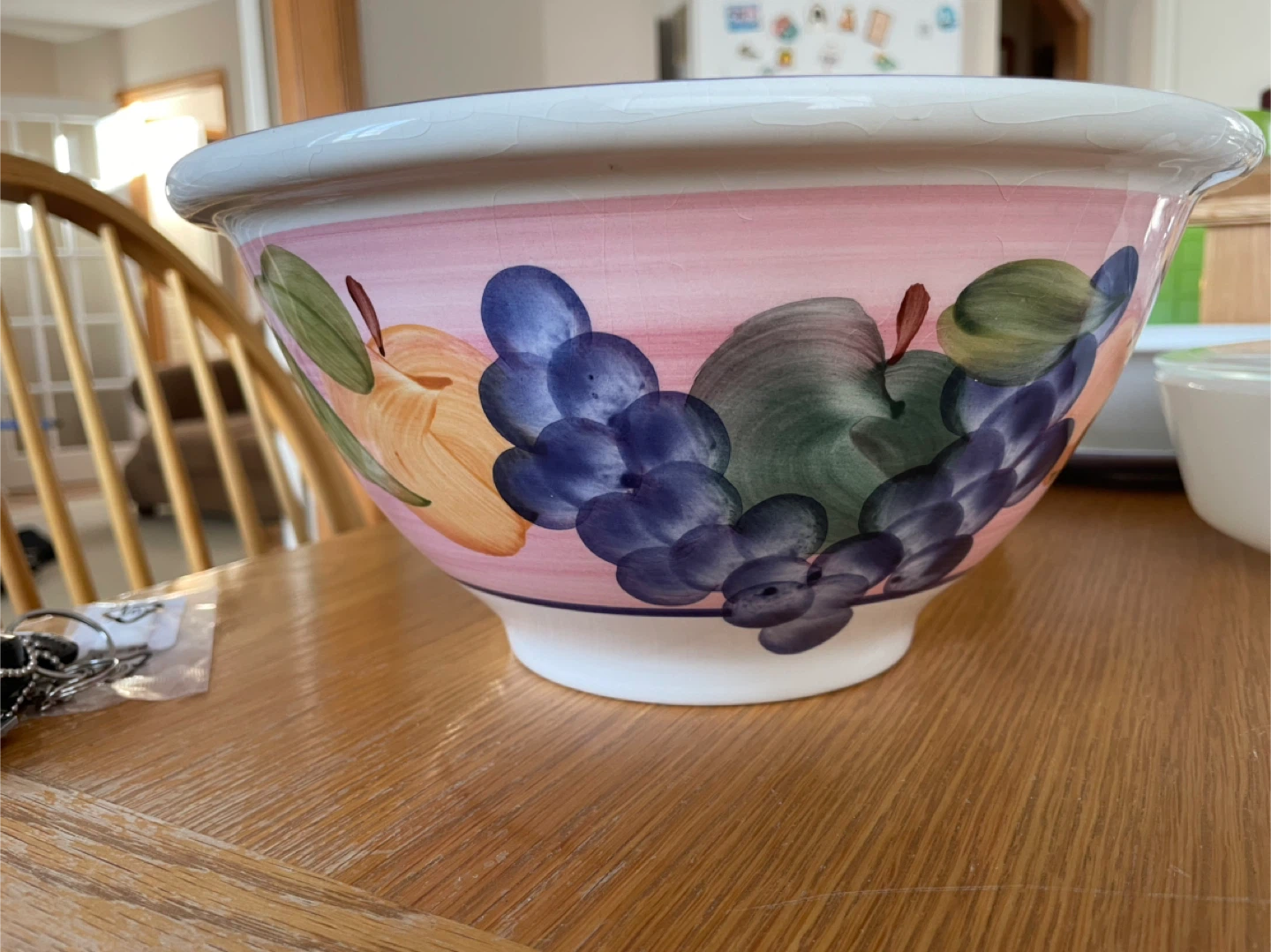 Decorative Ceramic Mixing Bowl with Fruit Design
