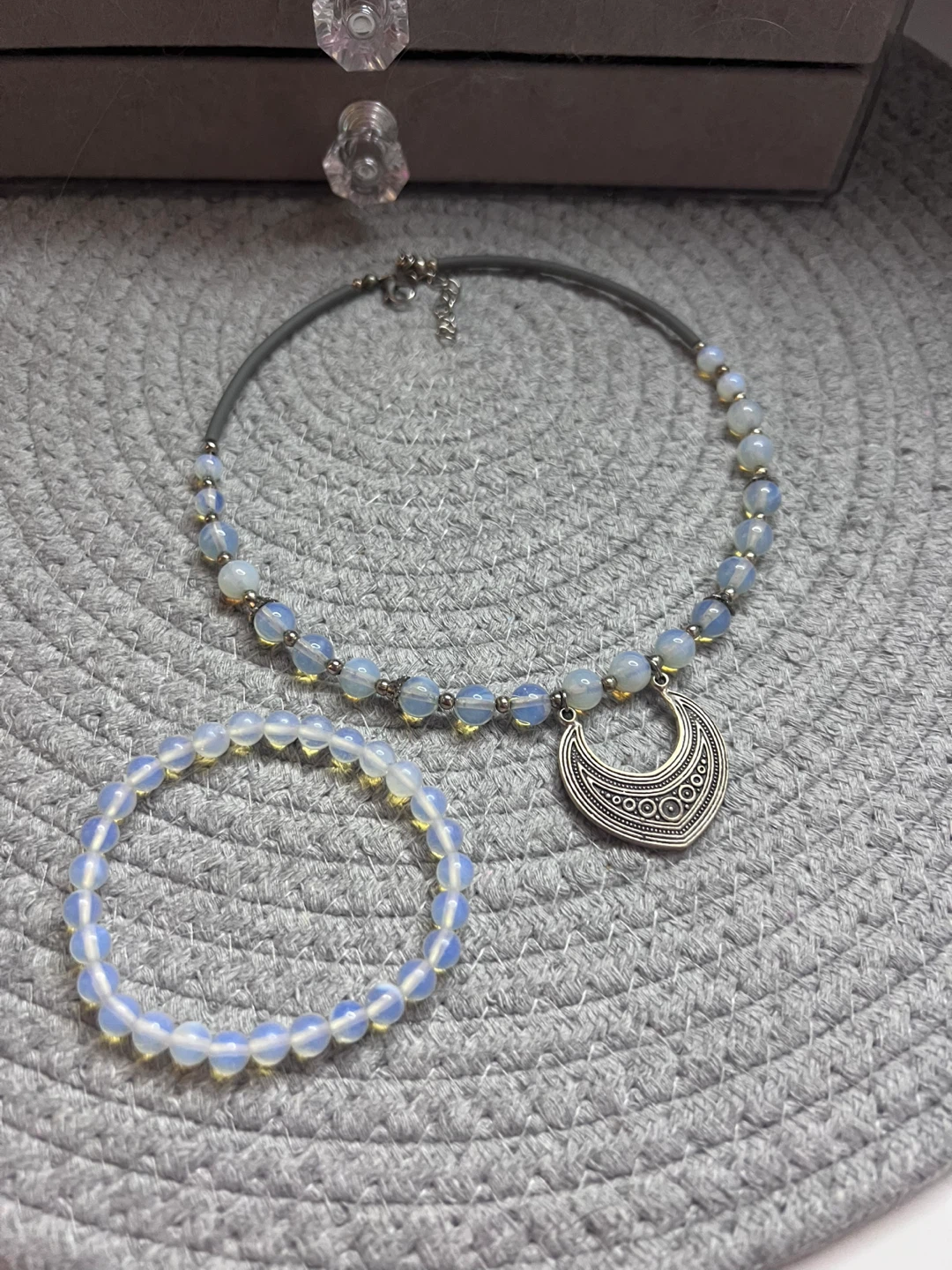 Moonstone necklace and a bracelet
