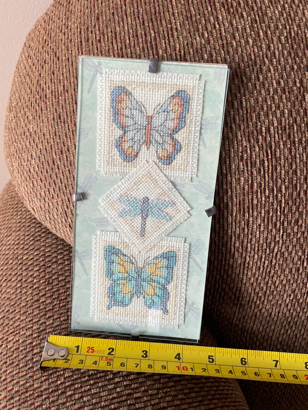 Decorative Glass Panel with Butterflies and Dragonfly - photo 3
