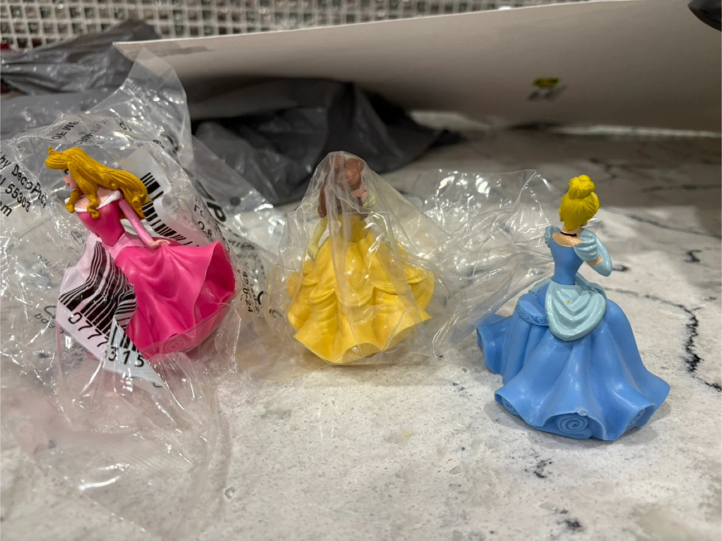 Disney Princess Figurines Aurora, Belle, Cinderella Cake props
