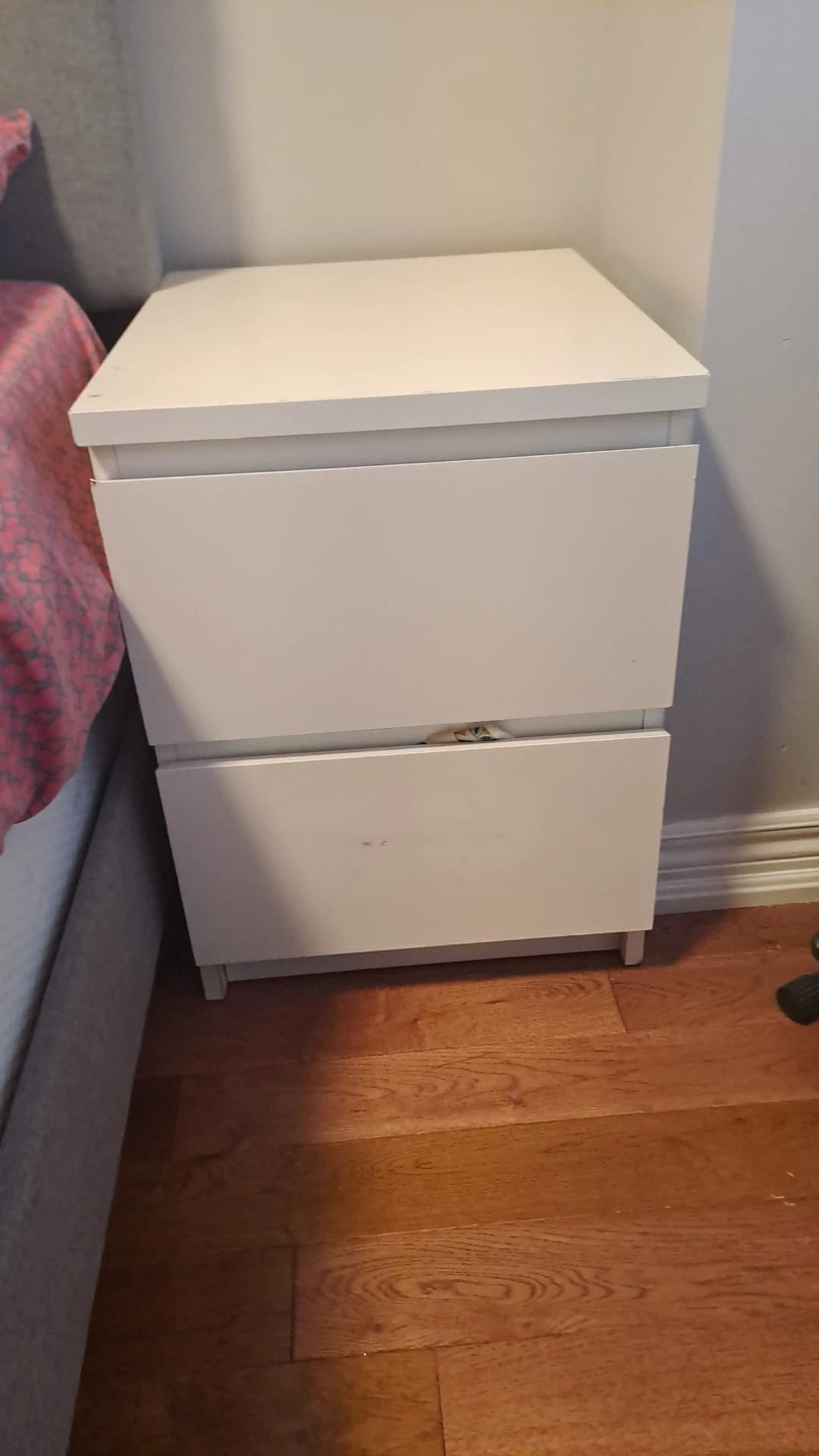 White 2-Drawer Nightstand - photo 2