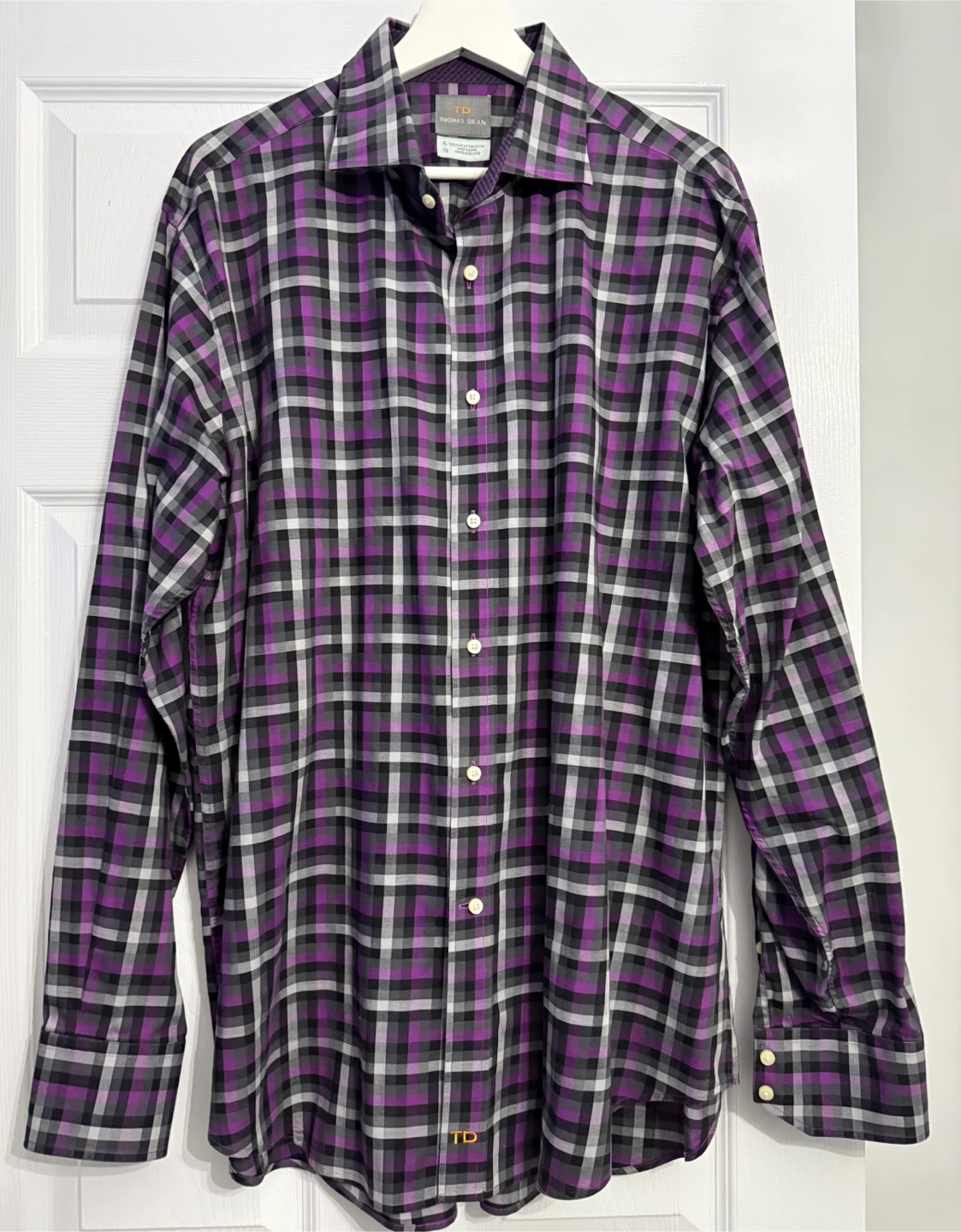Thomas Dean Men's XL Plaid Long Sleeve Dress Shirt - photo 2