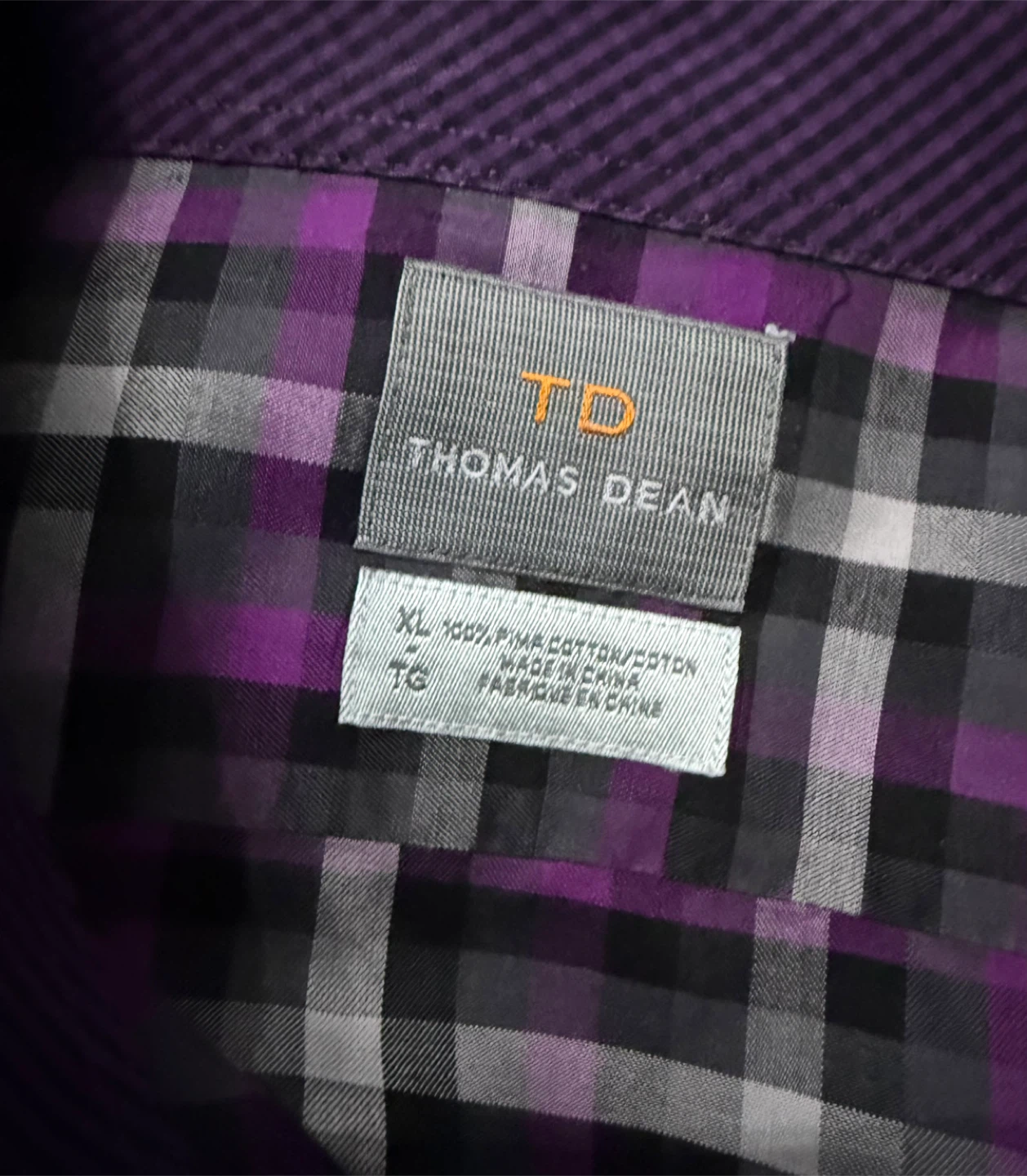Thomas Dean Men's XL Plaid Long Sleeve Dress Shirt - photo 5