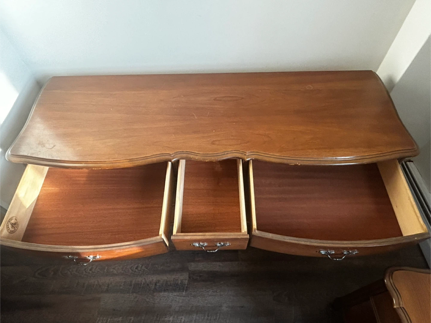 Mid-Century Solid Wood Knechtel Dresser + Nightstand Set - photo 4