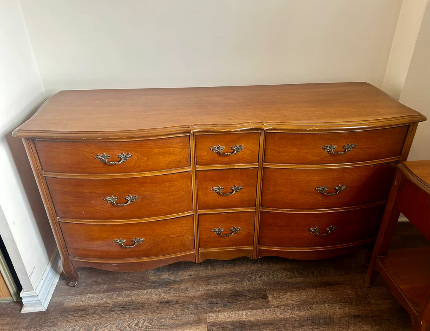 Mid-Century Solid Wood Knechtel Dresser + Nightstand Set
