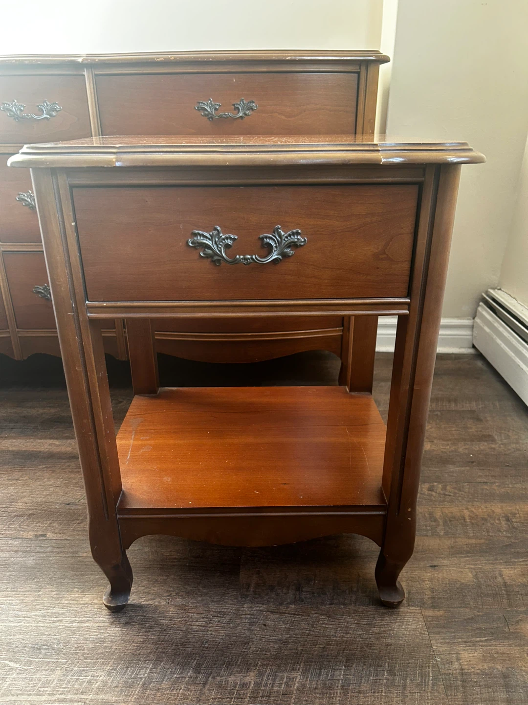 Mid-Century Solid Wood Knechtel Dresser + Nightstand Set - photo 2