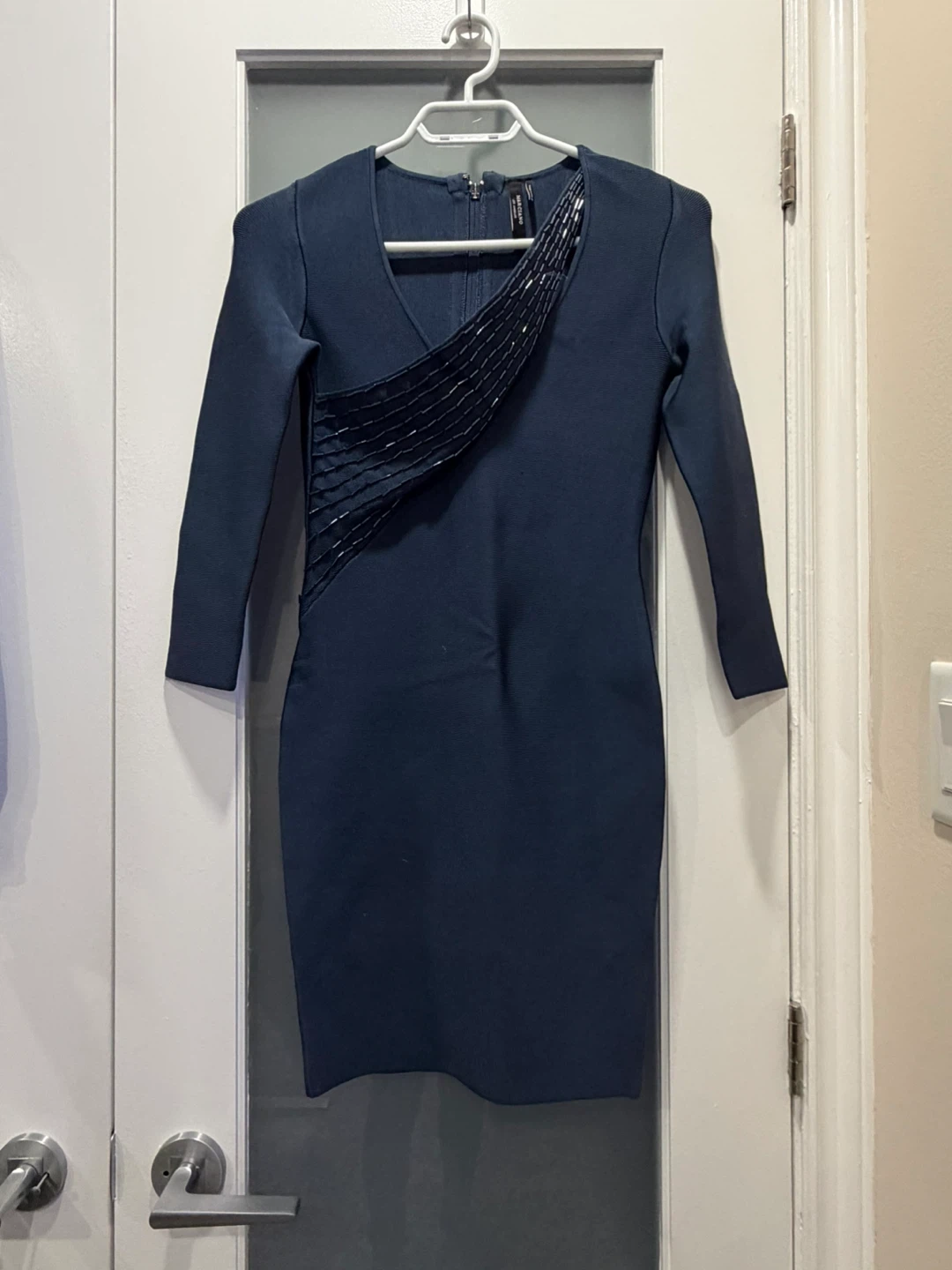 Marciano navy blue dress with beaded detail